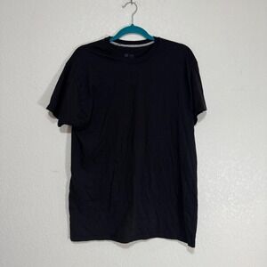 Hanes‎ Mens XL Black T Shirt Short Sleeve Cotton Blend Comfort Crew Neck Tee